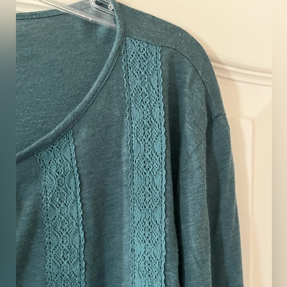 Lucky Brand Teal Long Sleeve Boho Blouse Women’s Size Small - Picture 5 of 12